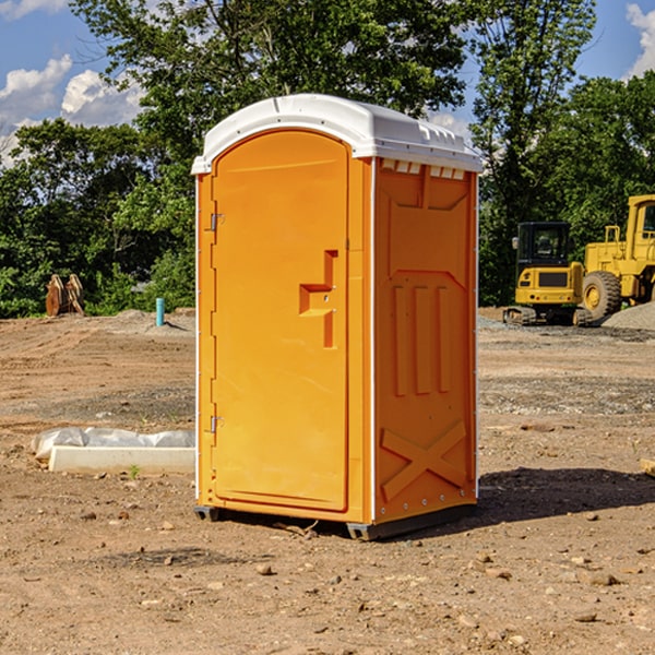 how often are the portable toilets cleaned and serviced during a rental period in Schoeneck